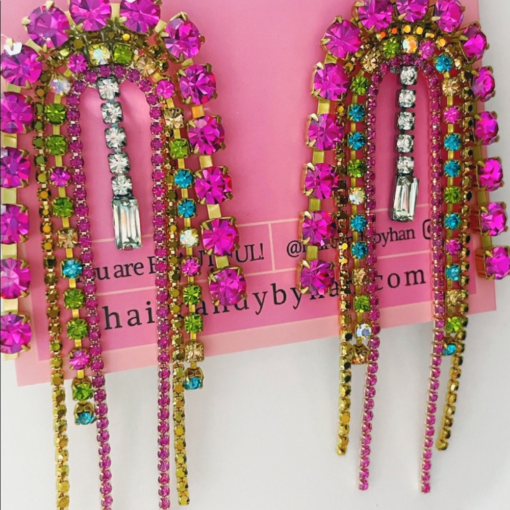 New Hair Candy By Han Limited Be Mine Rainbow Earrings